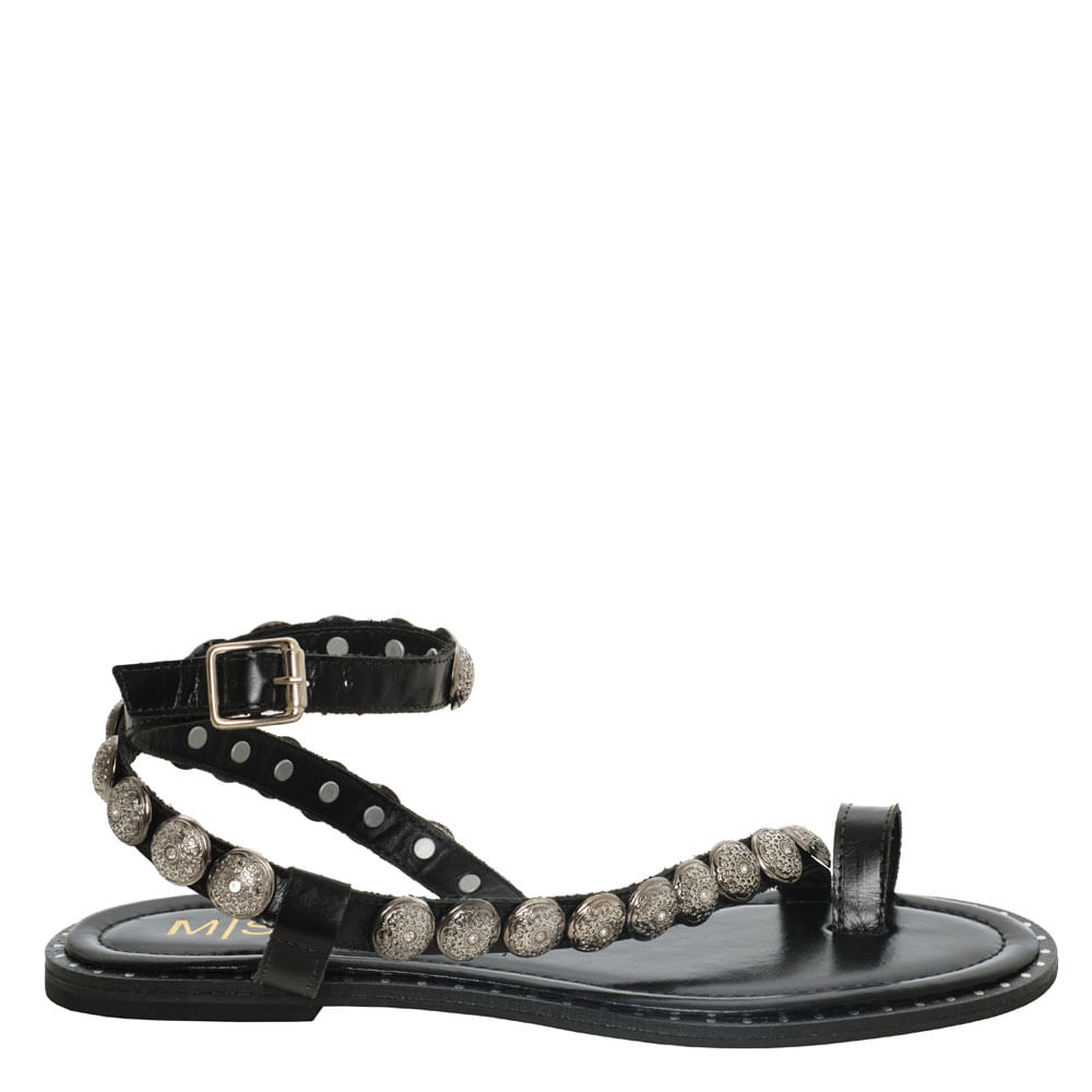 sandalia m|s couro bulgari preto -1